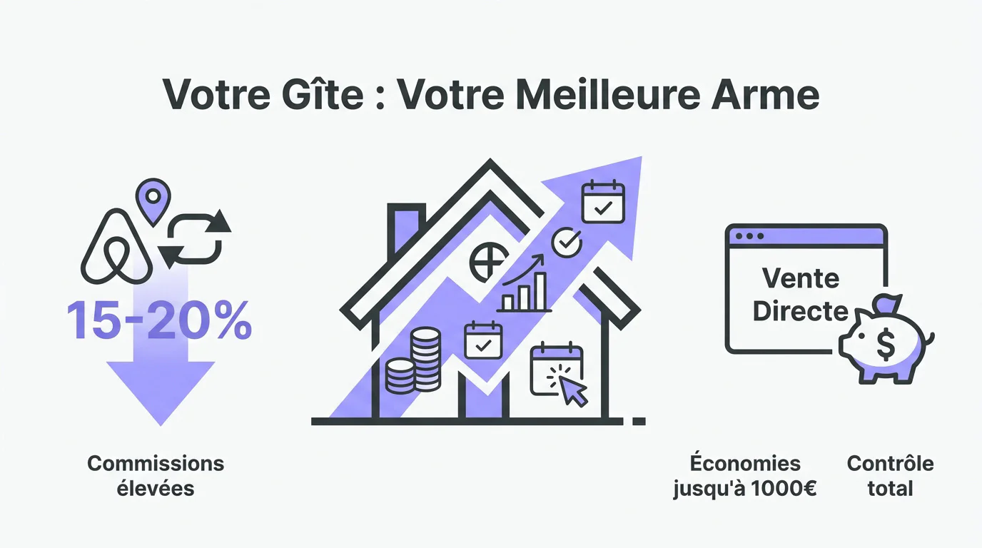 Propriétaire de gîte augmentant ses profits grâce à la vente directe sur son site internet
