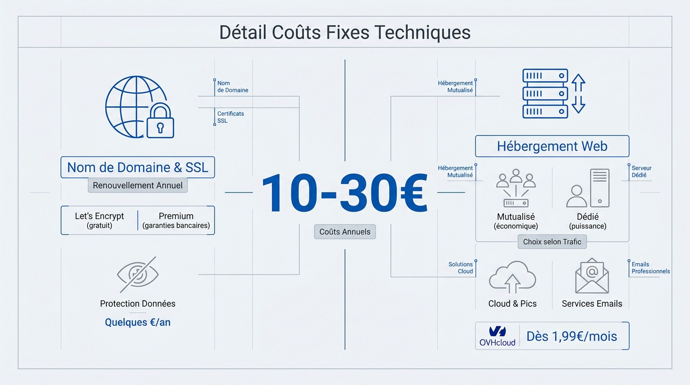 Répartition des coûts techniques fixes pour la maintenance d un site internet